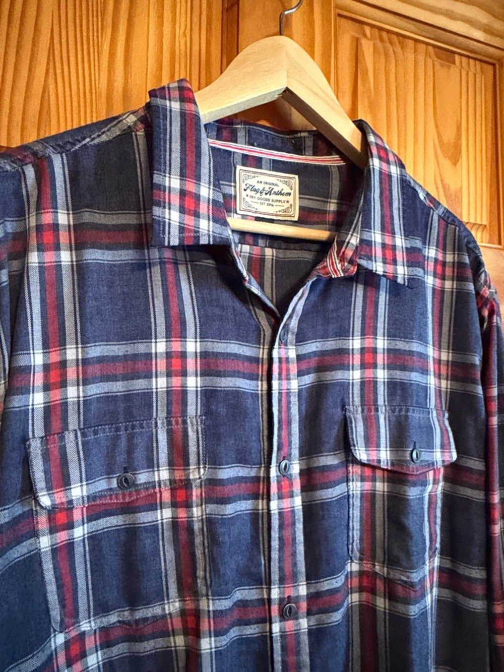 Flag & Anthem XXL Blue, Red and White Plaid Shirt - Picture 3 of 8